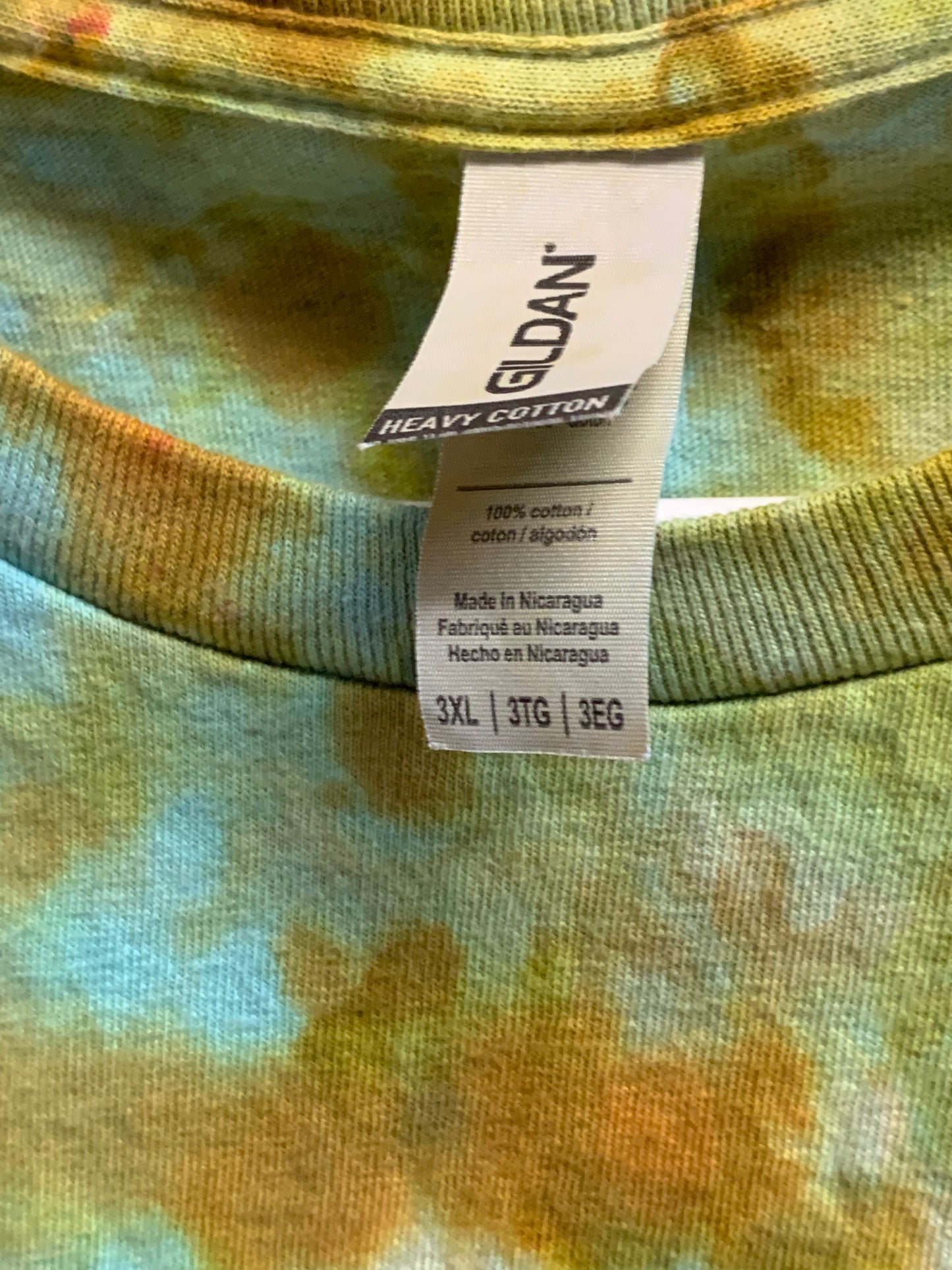 Turquoise & Gold Splash Tie Dye One of a Kind