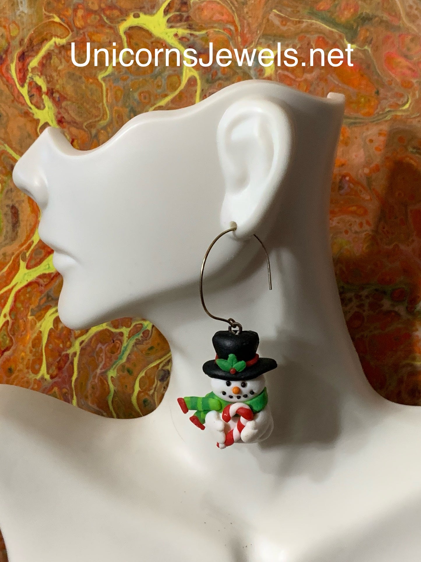 Snowman Christmas Earrings