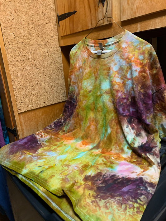 Beautiful greens & blues Tie Dyed shirt  3X