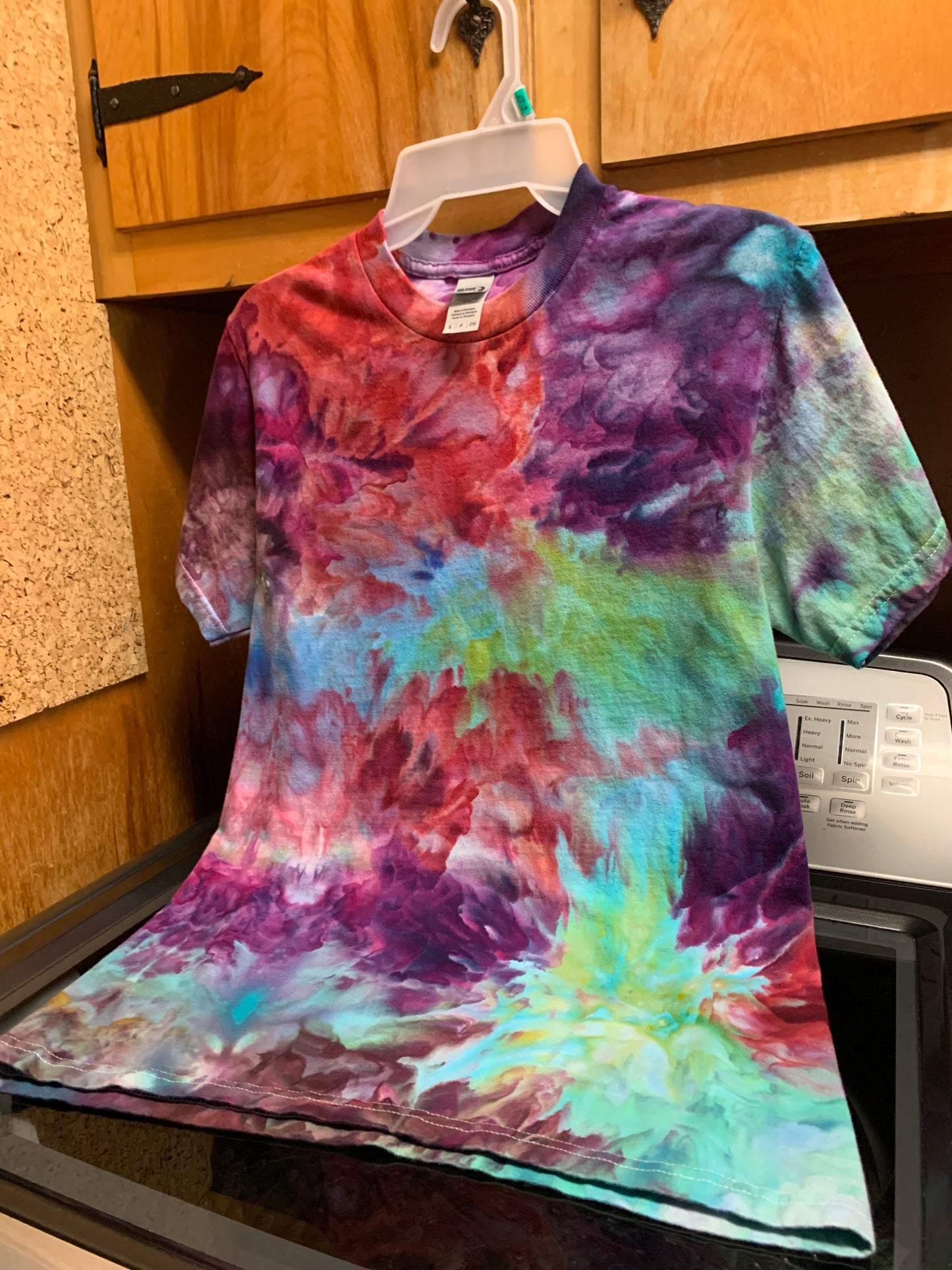 Beautiful Flowered effect One of a kind Tie Dye Shirt S