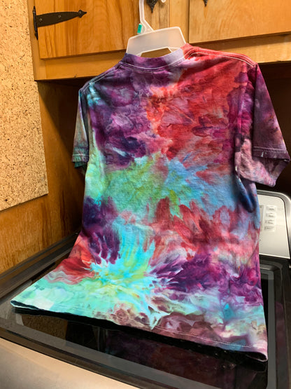 Beautiful Flowered effect One of a kind Tie Dye Shirt S