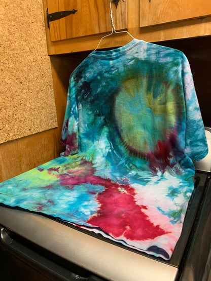 Amazing Birght Spiral spot One of a Kind XL Short sleeve tie dye t-shirt