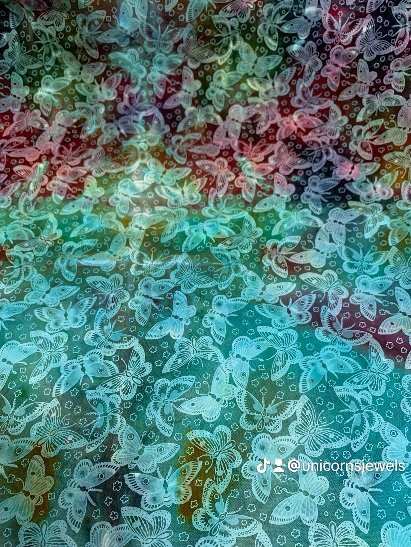 Icy Dyed Butterflies Fabric