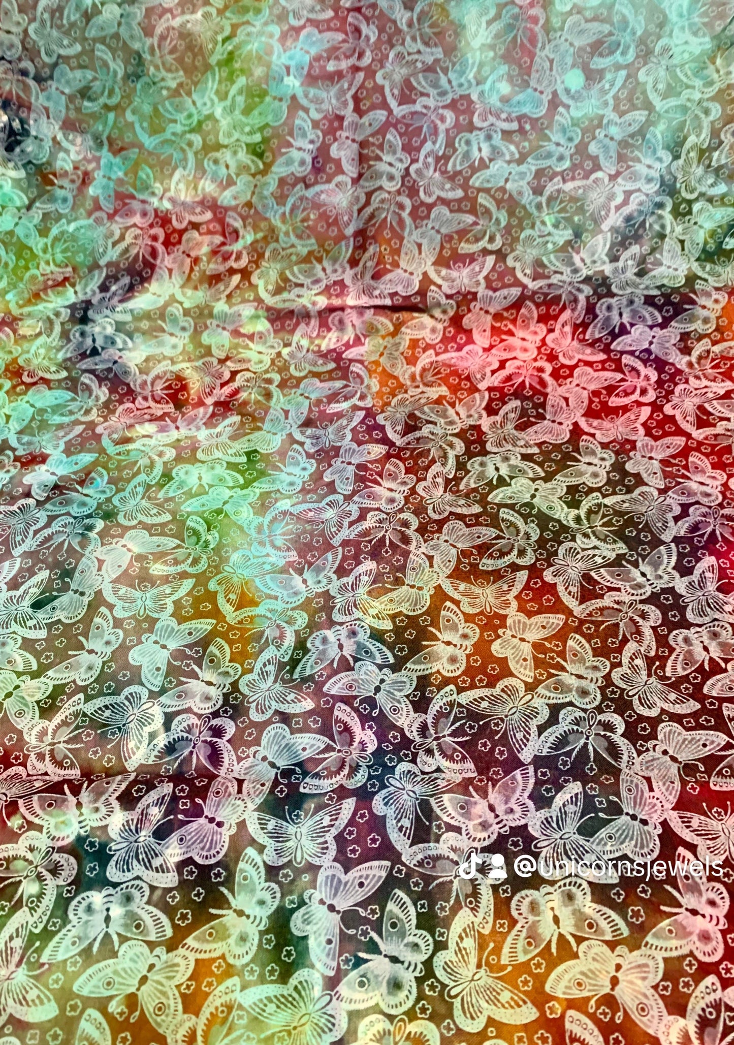 Icy Dyed Butterflies Fabric