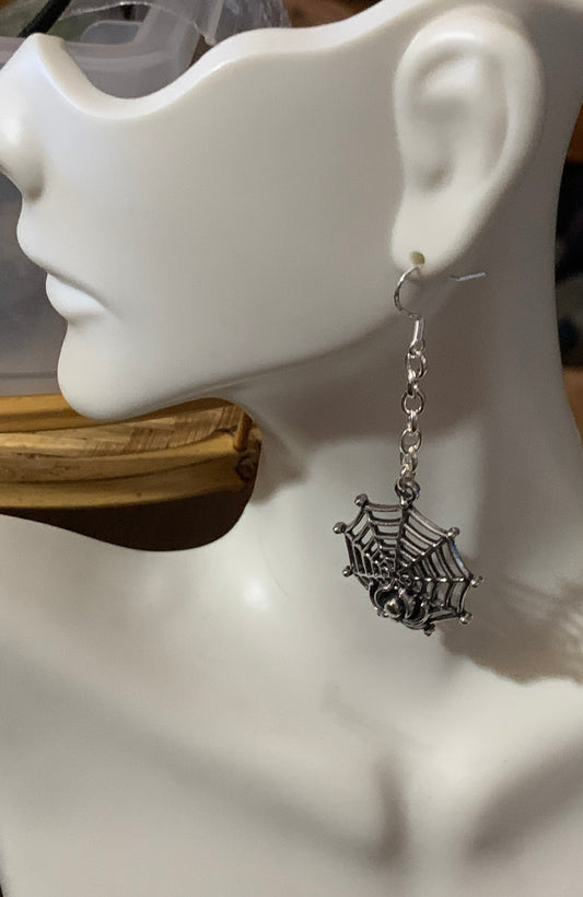 Spider Web Dangle Earrings