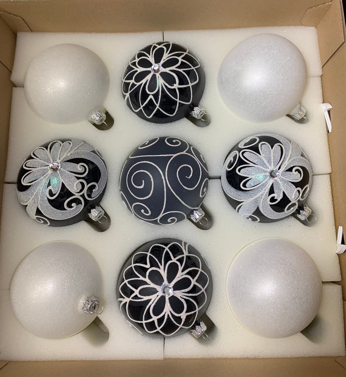 Black & White Christmas Ornament Set