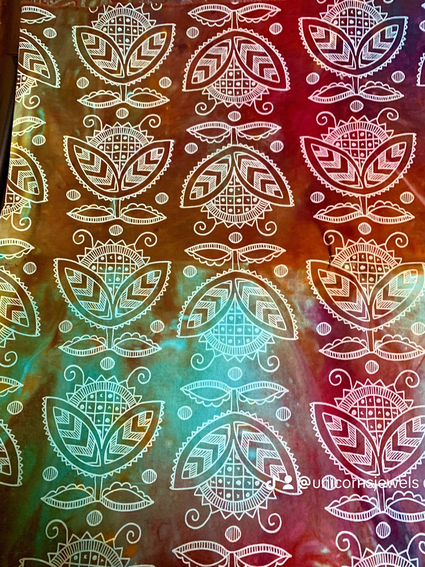 Hearts Love Icy Dyed Fabric