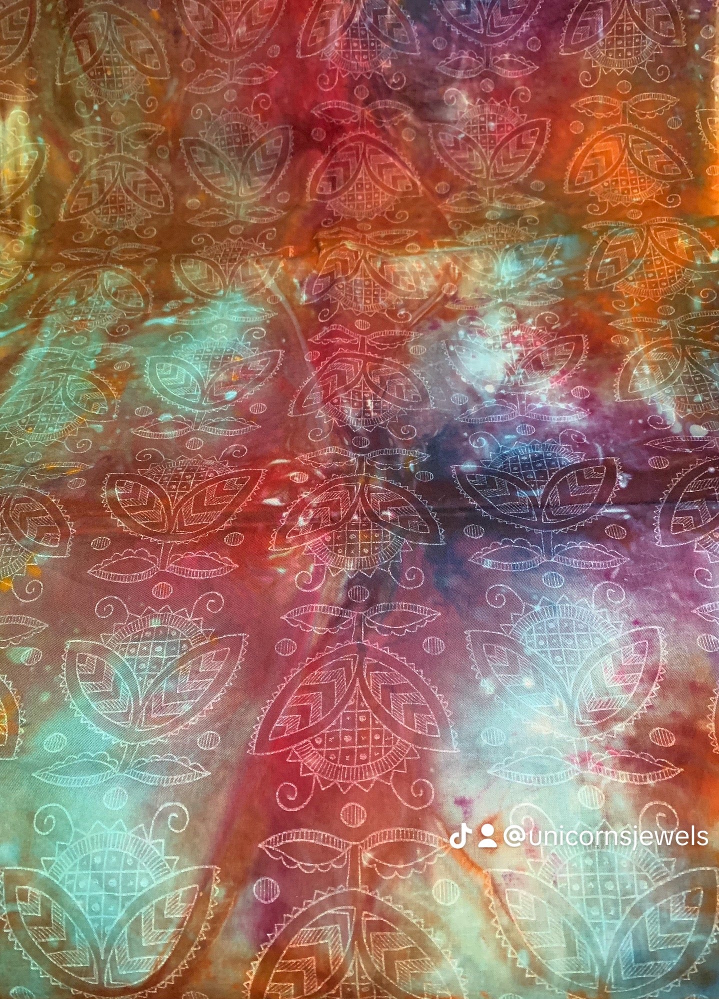 Hearts Love Icy Dyed Fabric