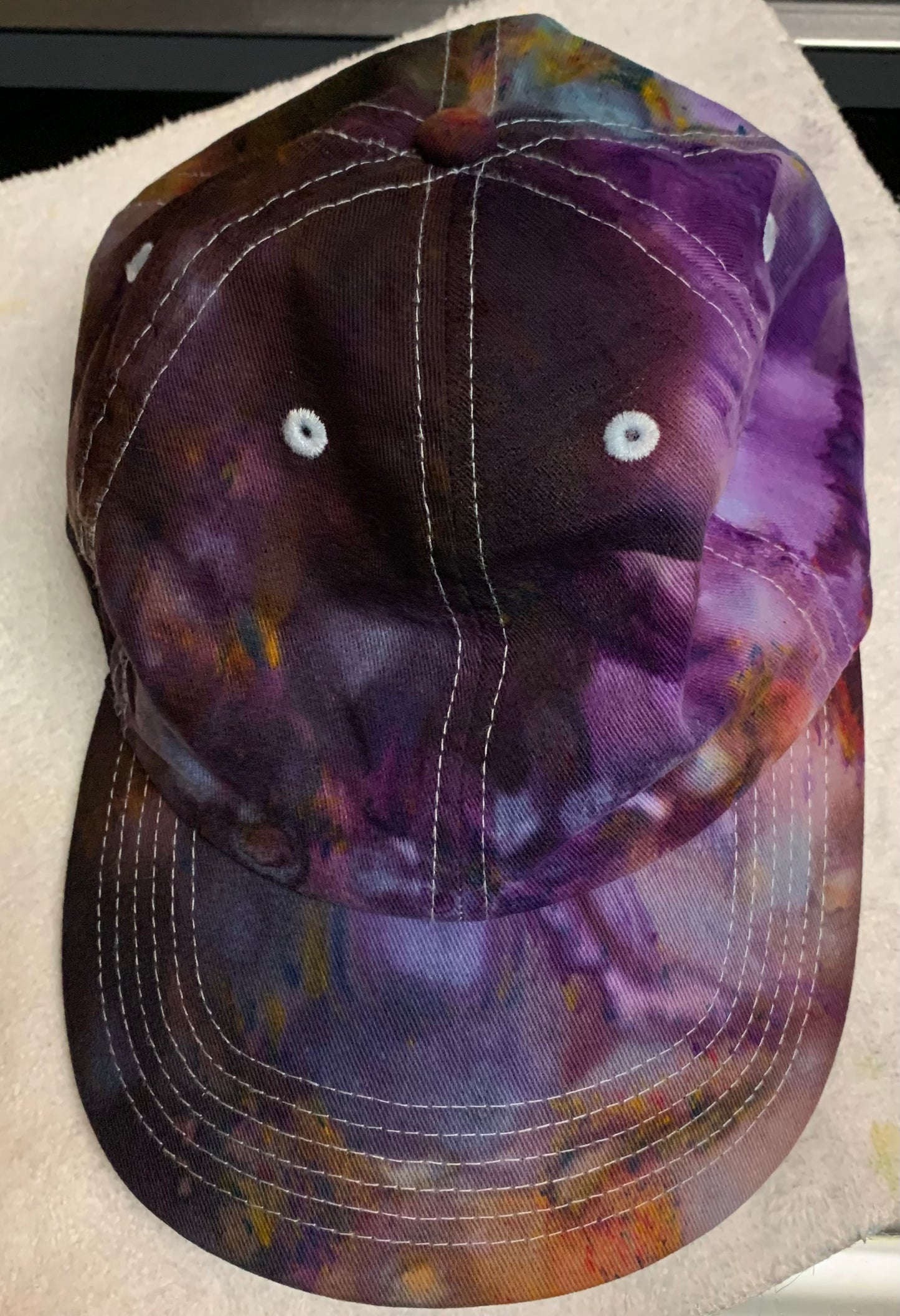 Purple Pink,Blue Ice Dyed Baseball Cap