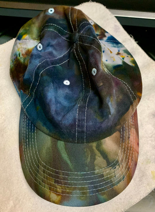 Blue Brown Ice Dyed Baseball Cap