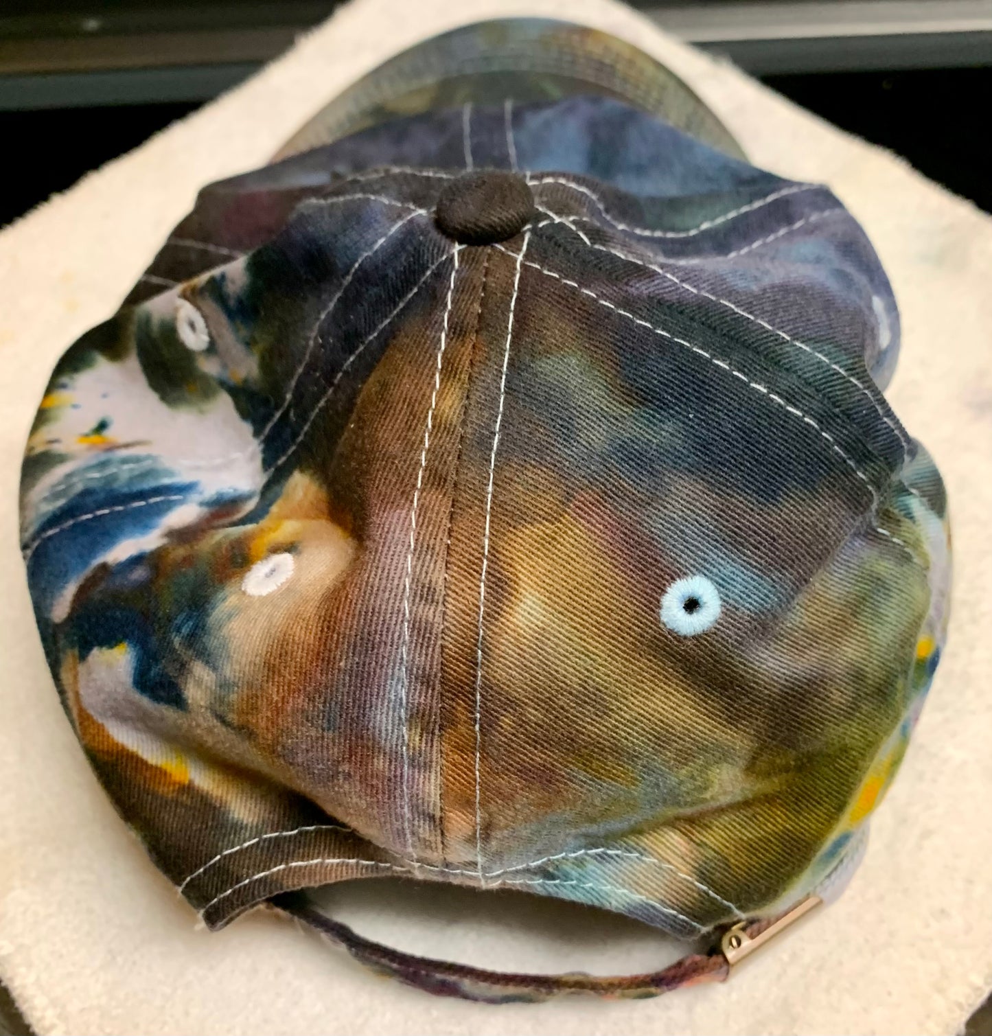 Blue Brown Ice Dyed Baseball Cap